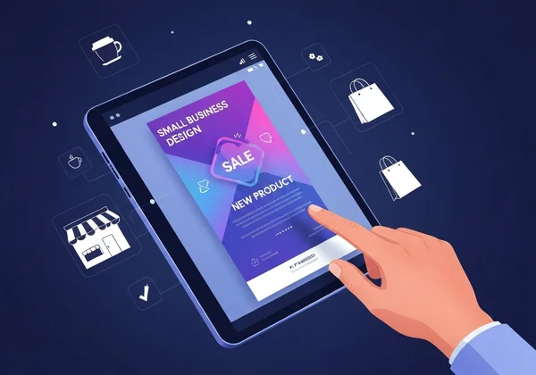 AI creating a professional poster for a small business