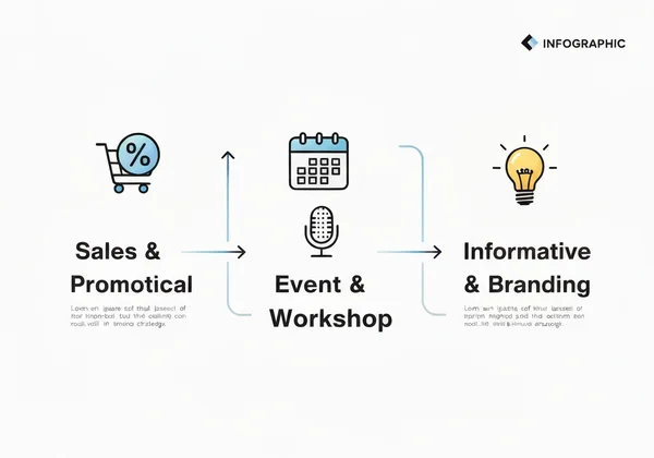 Infographic showing sales, event, and branding poster types