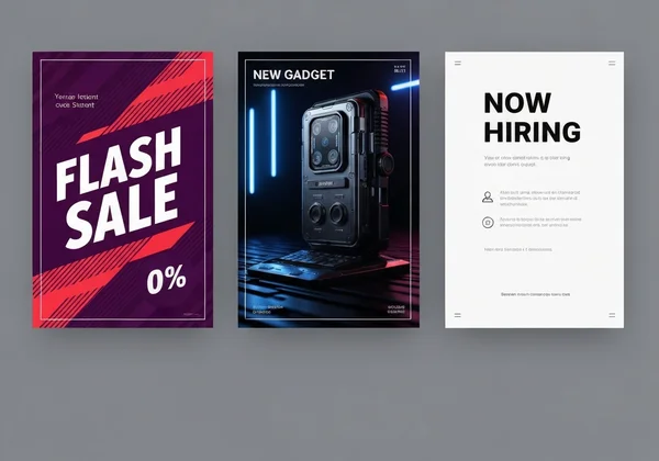 Business marketing posters, sales to product launch