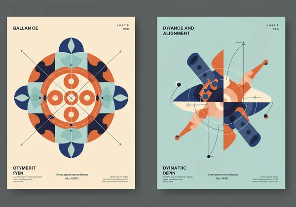 Poster concept showing balance, alignment, and grid lines