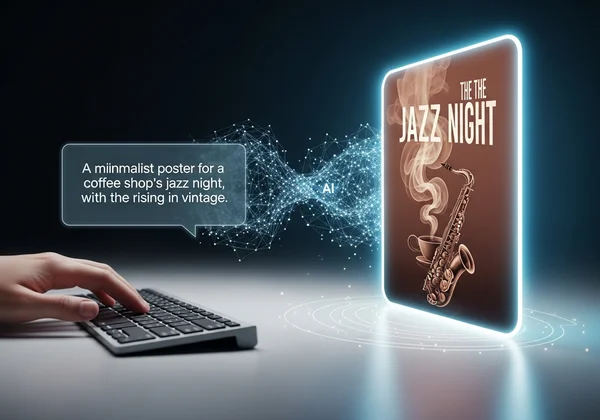 AI generating a unique poster from a text prompt