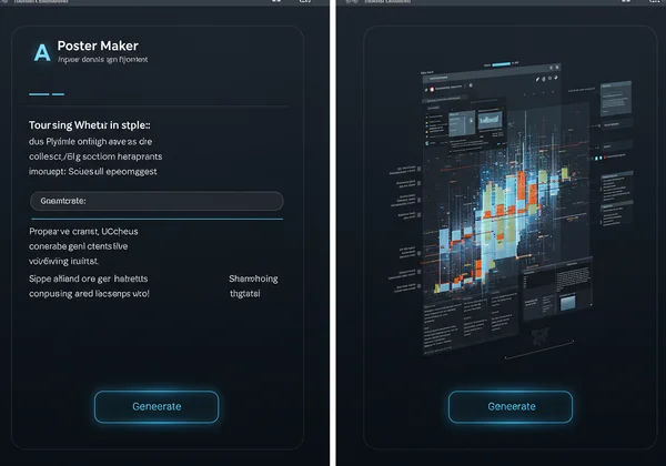 AI poster maker generating a design from a text prompt