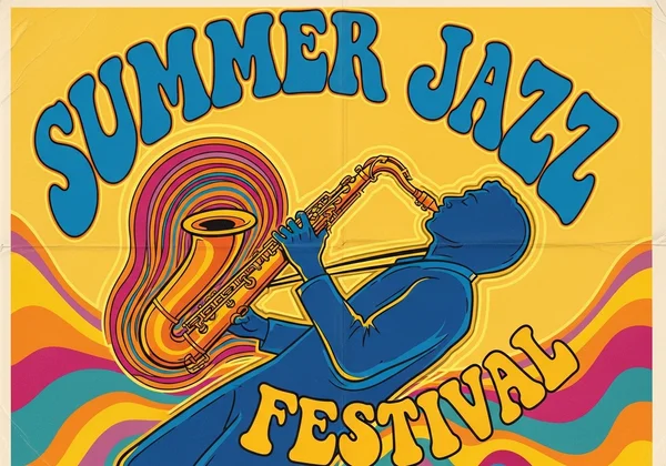 Vintage poster for a jazz festival, 1960s style