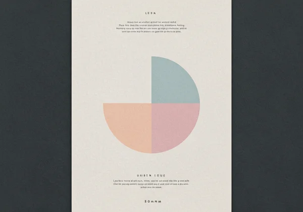 Elegant minimalist poster with geometric shapes on white