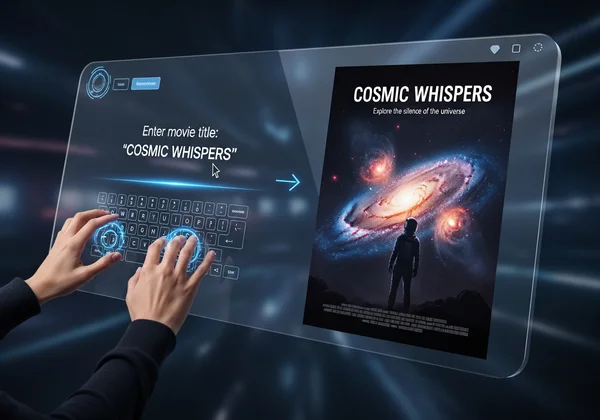 AI generating a movie poster from text