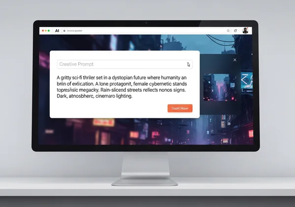 User types prompt into AI poster generator